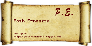 Poth Erneszta névjegykártya